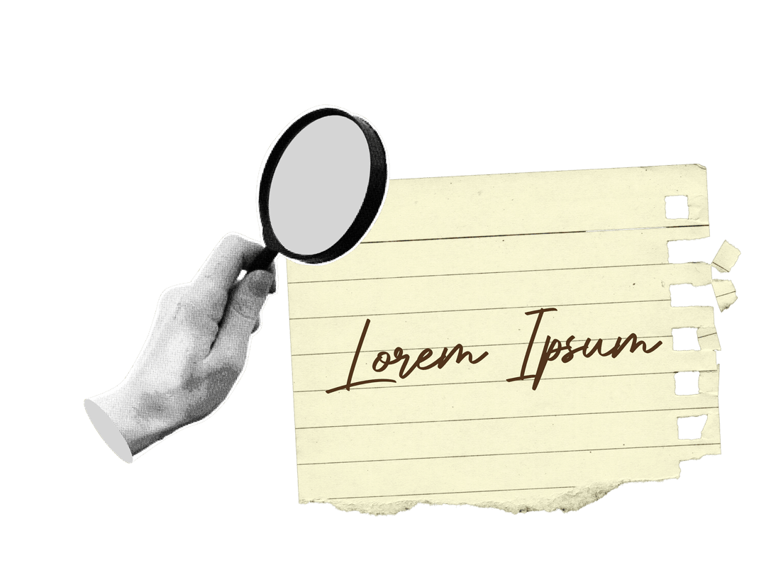 A magnifying glass over a piece of paper