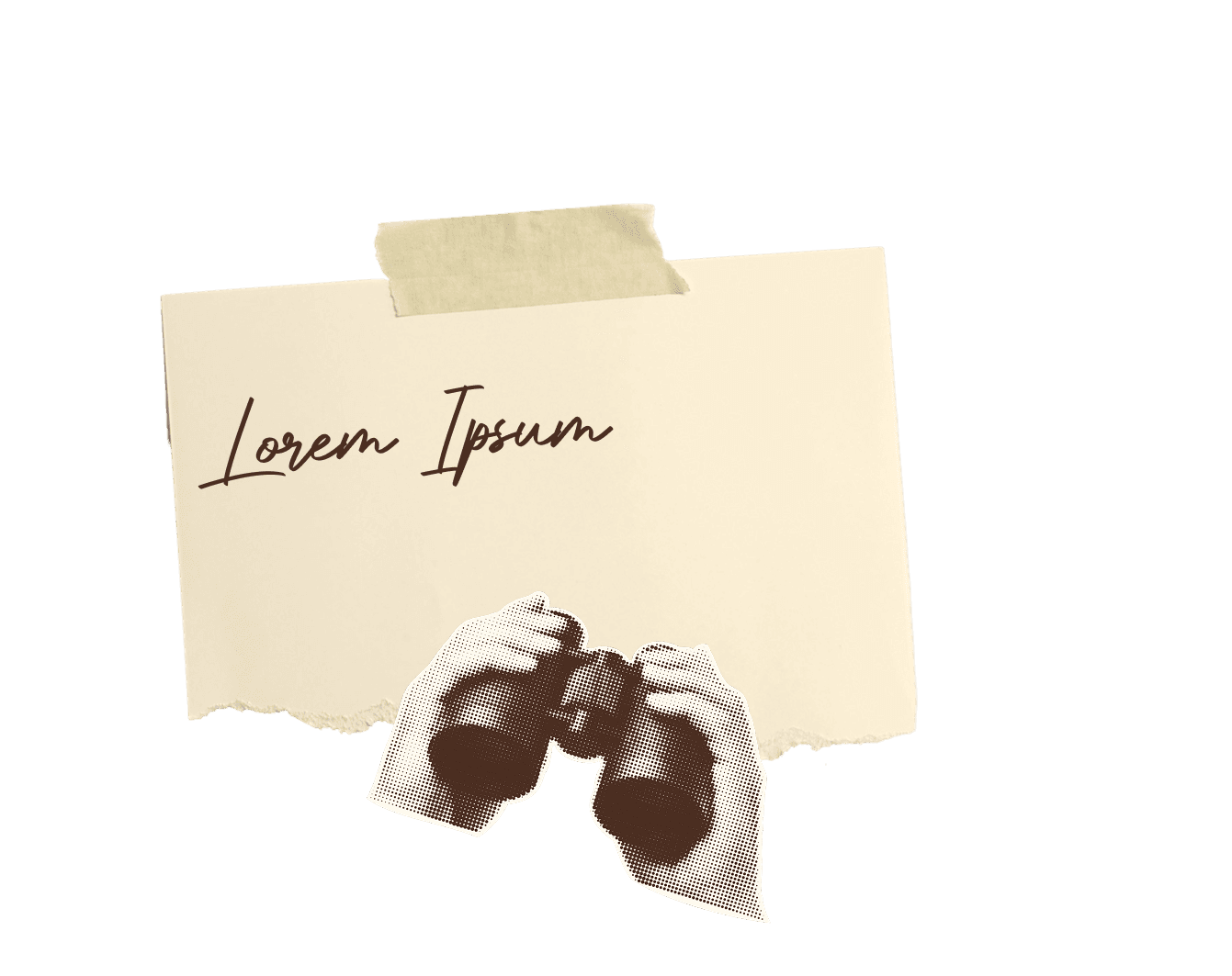 Lorem Ipsum journal with binoculars